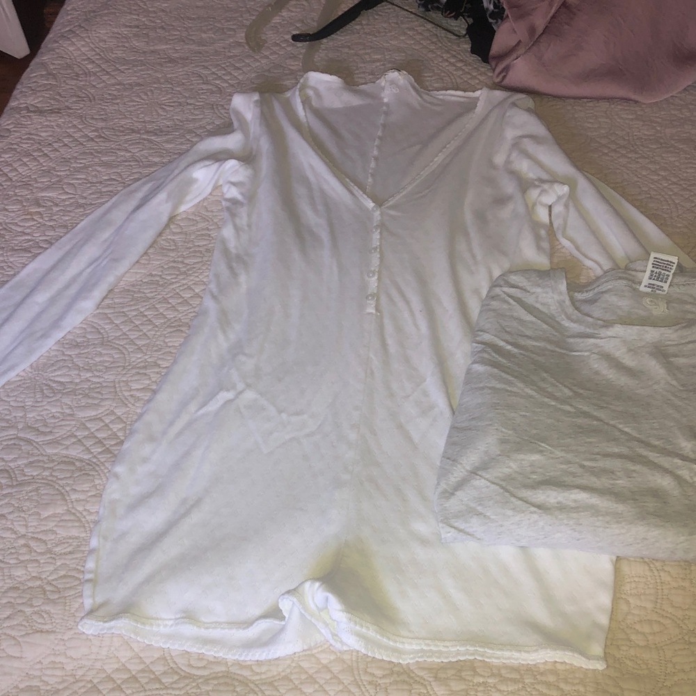 Victoria's Secret White Long Sleeve Bodysuit